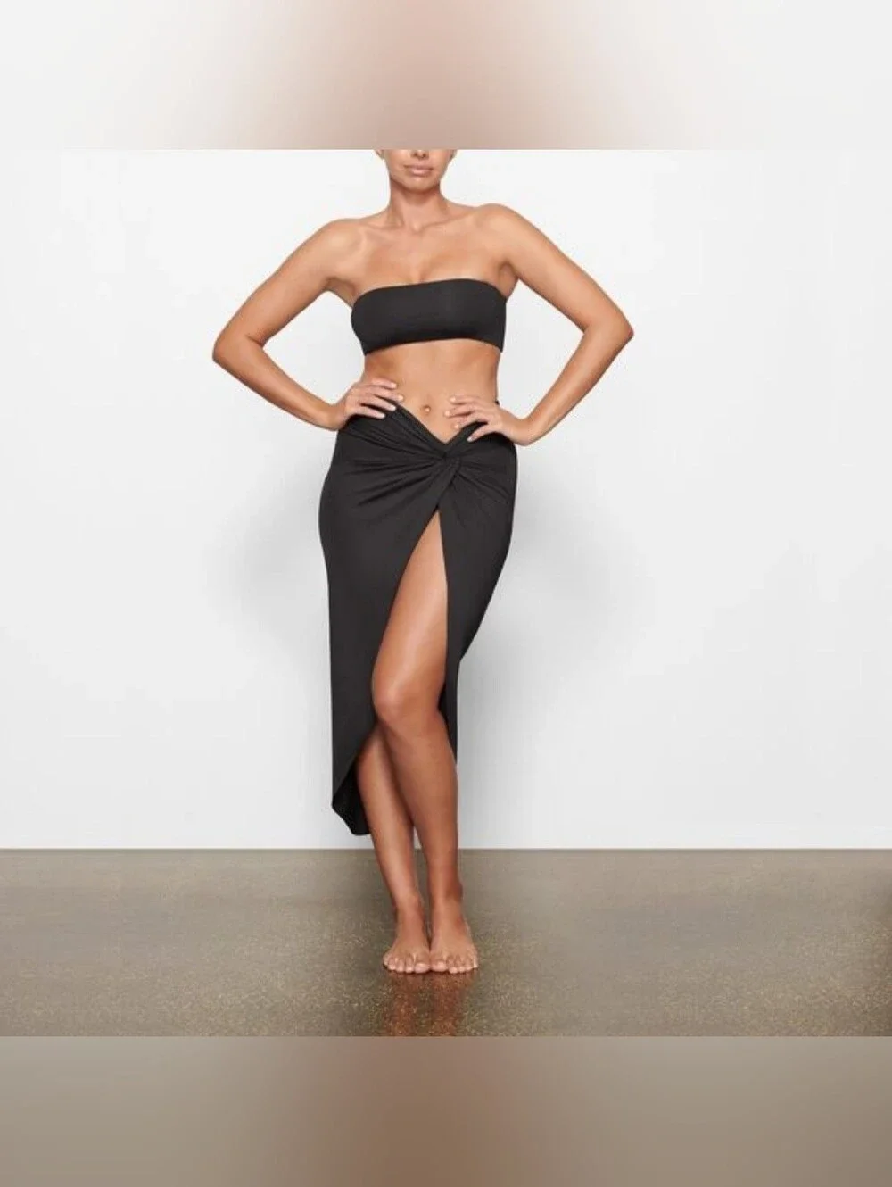$150 Skims Swim Cover Up Sarong Skirt High Slit Nylon & spandex Size M
